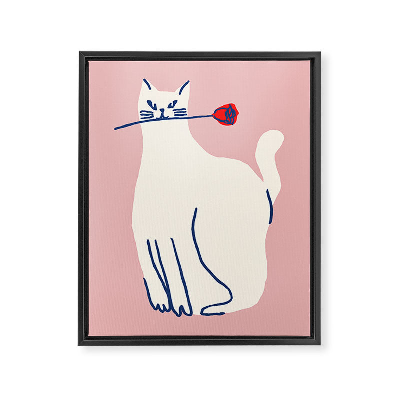 Casanova cat - the whimsical Catsanova Framed Canvas Print Gallery Image 6
