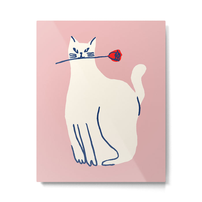 Casanova cat - the whimsical Catsanova Metal Print Gallery Image 1