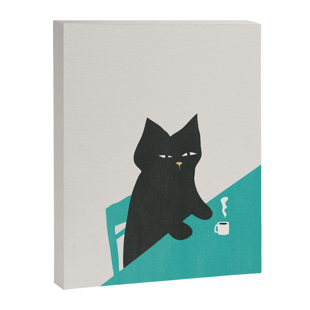 Cat drinking coffee Canvas Print Gallery Image 6