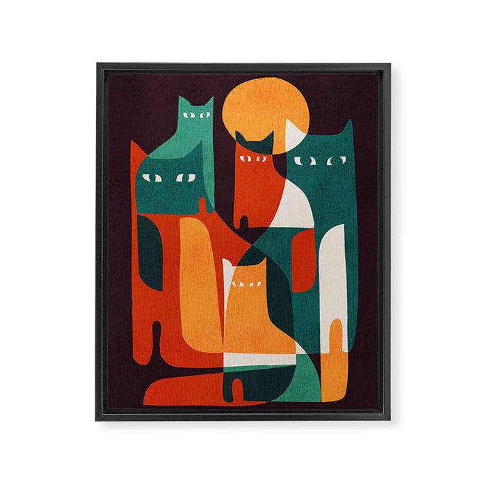 Cat Family Framed Canvas Print Gallery Image 1
