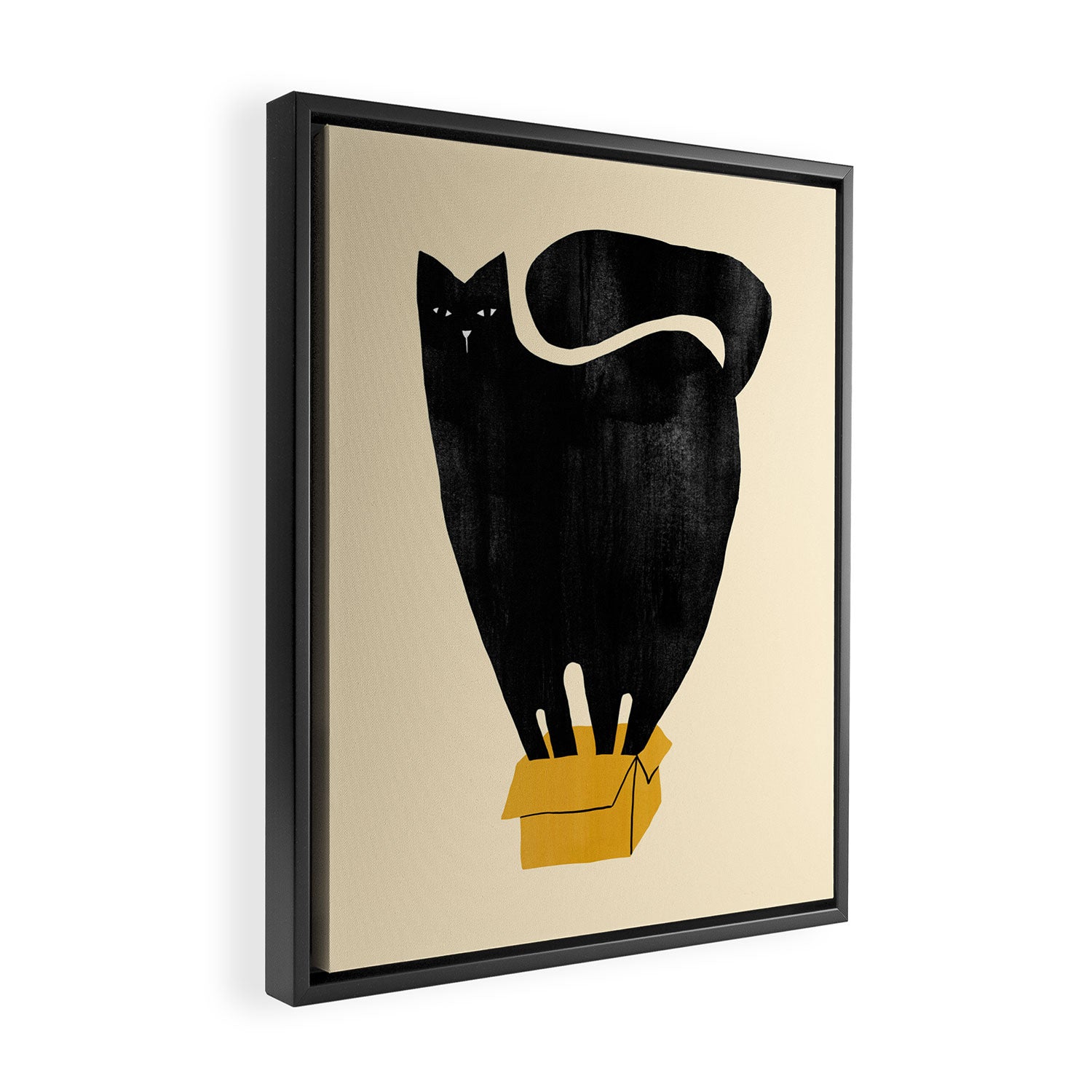 Cat in a box Framed Canvas Print Gallery Image 2