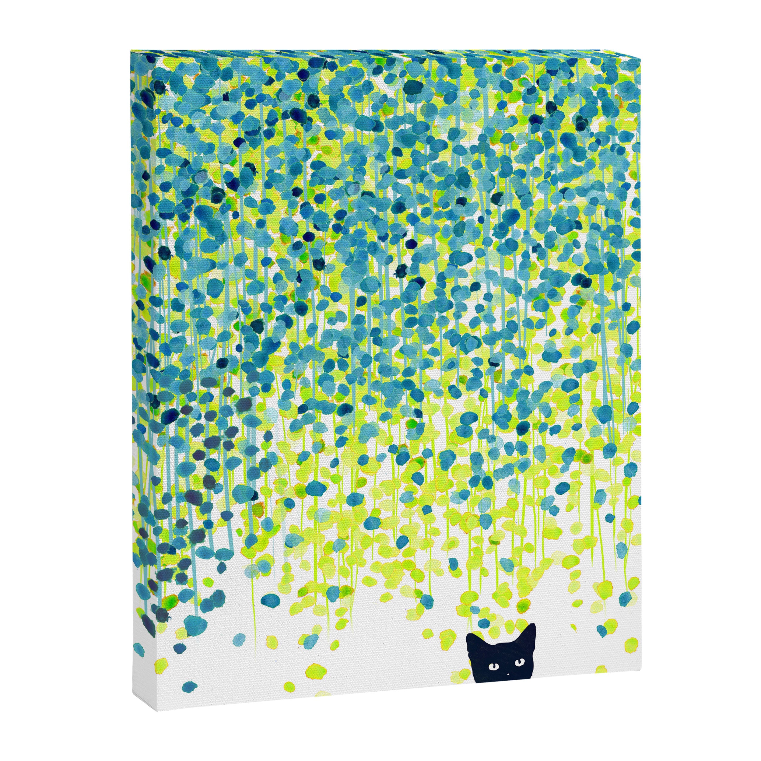 Cat in the garden under willow tree Canvas Print Gallery Image 3