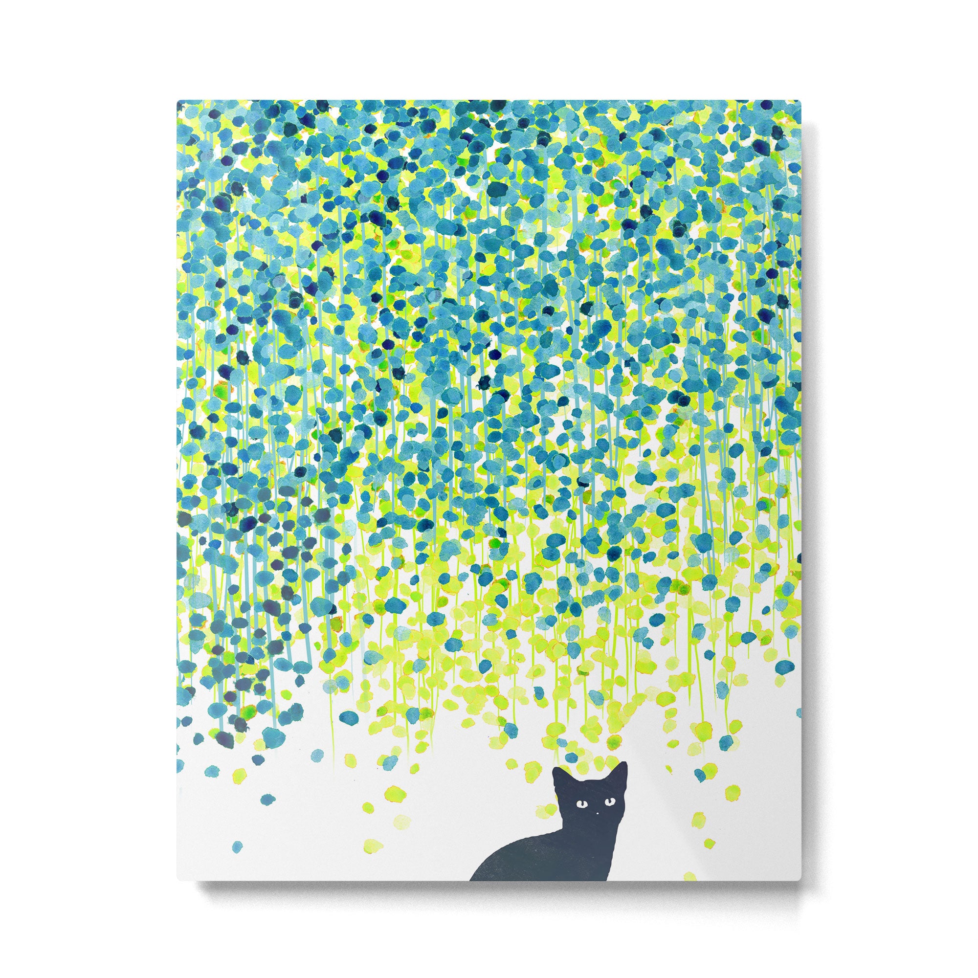 Cat in the garden under willow tree Metal Print Gallery Image 4