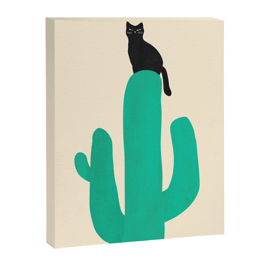 Cat on cactus Canvas Print Gallery Image 6