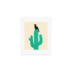 Cat on cactus Art Print Gallery Image 1