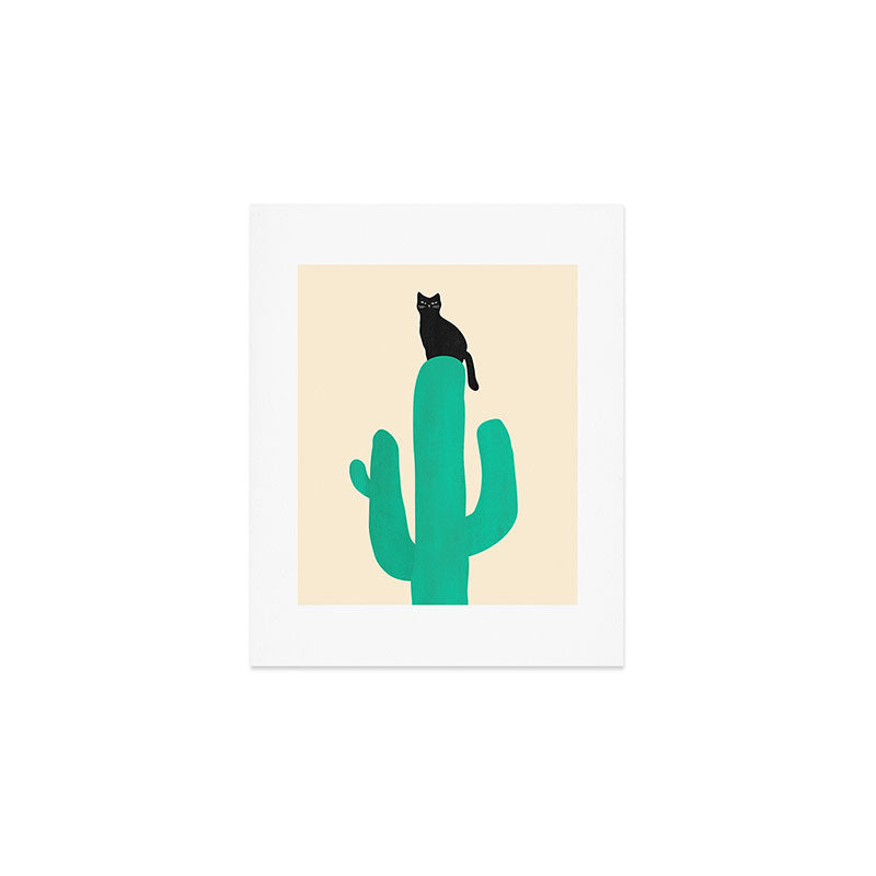 Cat on cactus Art Print Gallery Image 1