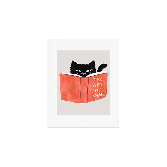 Cat reading book Art Print Gallery Image 1