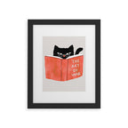 Cat reading book Framed Art Print Gallery Image 20