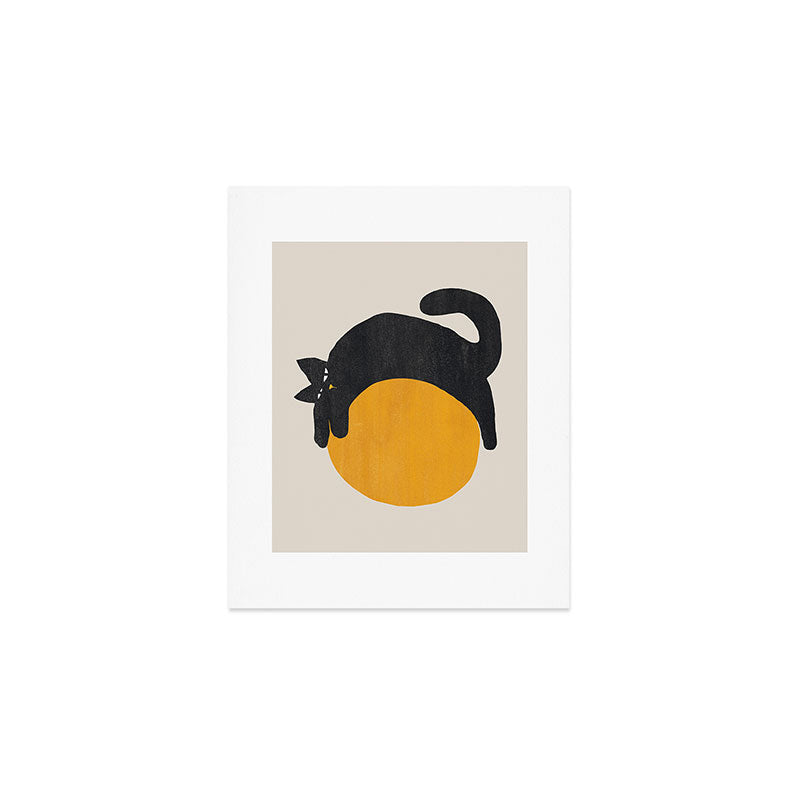 Cat with ball Art Print