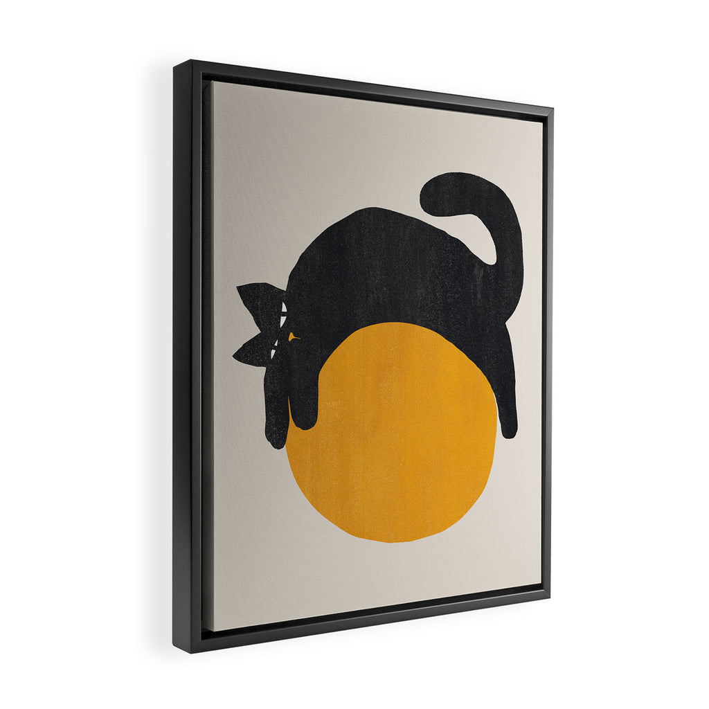 Cat with ball Framed Canvas Print Gallery Image 2