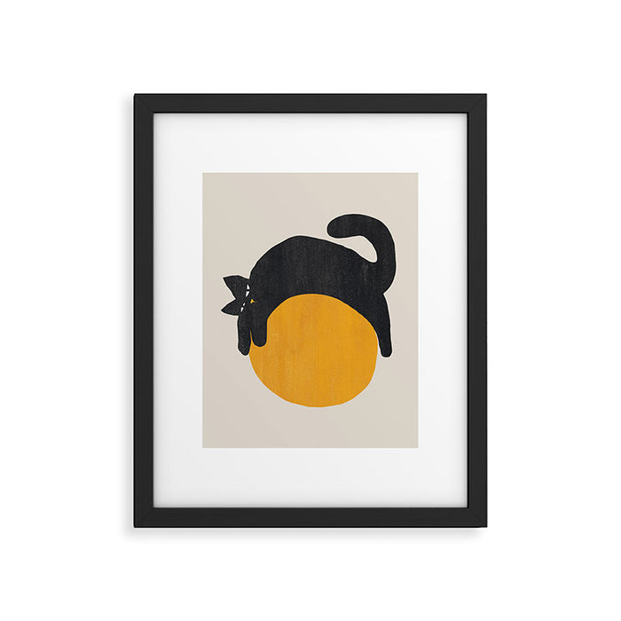 Cat with ball Framed Art Print Gallery Image 1