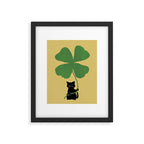 Cat with clover Framed Art Print Gallery Image 5