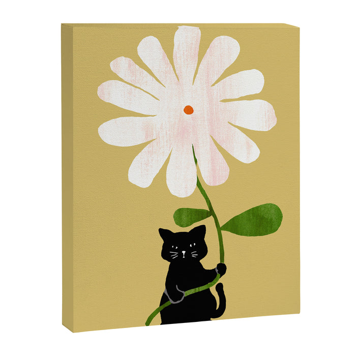 Cat with flower Canvas Print Gallery Image 1
