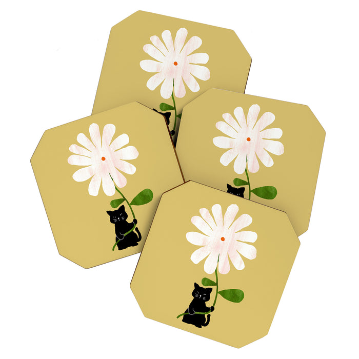 Cat with flower Coaster Gallery Image 1