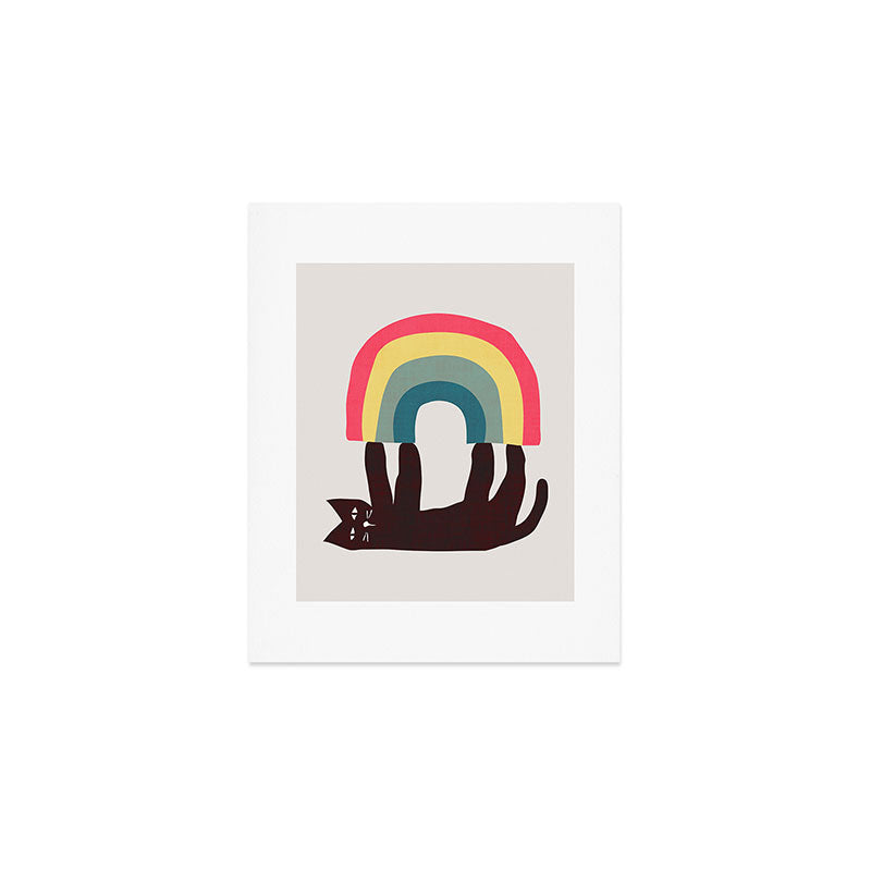 Cat with rainbow Art Print Gallery Image 1