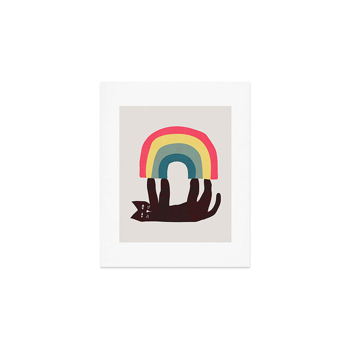 Cat with rainbow Art Print Gallery Image 1
