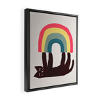 Cat with rainbow Framed Canvas Print Gallery Image 2