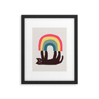 Cat with rainbow Framed Art Print Gallery Image 5