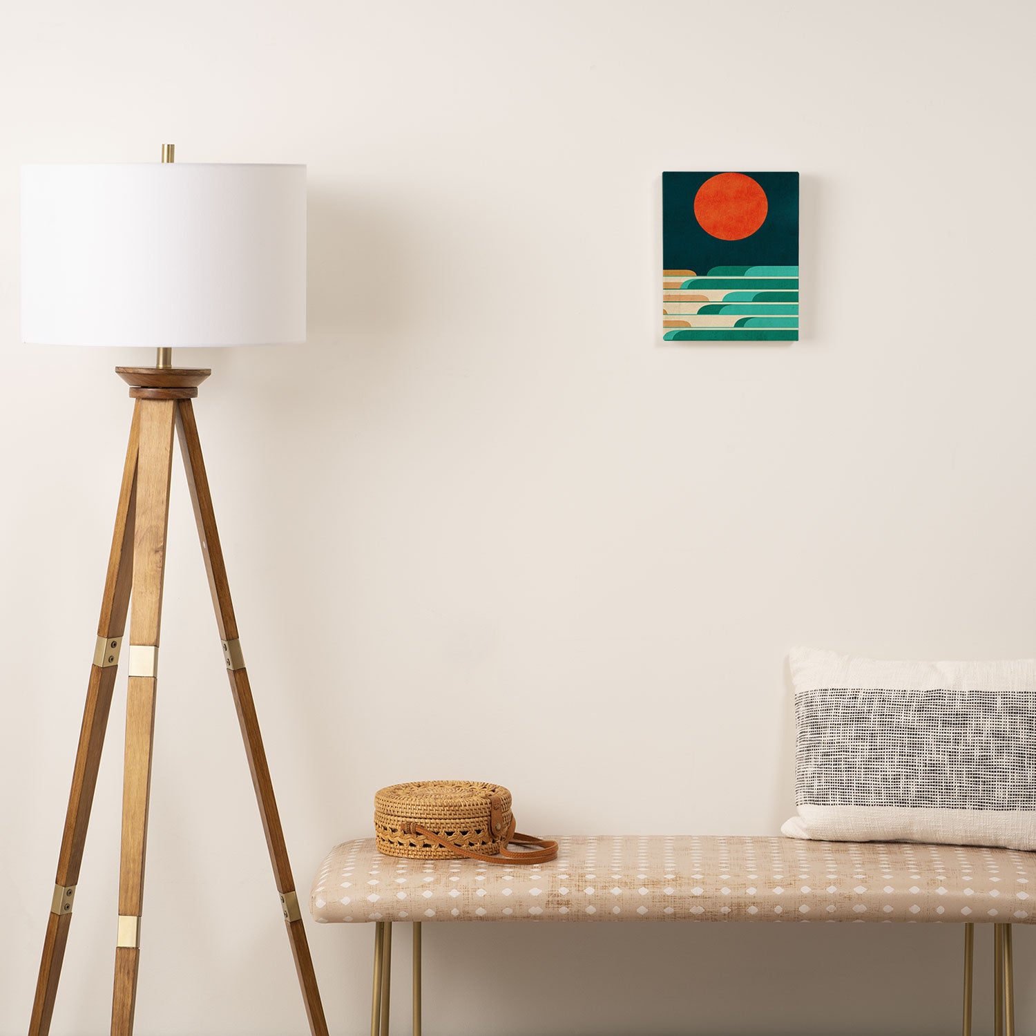 Chasing wave under the red moon Canvas Print Gallery Image 2