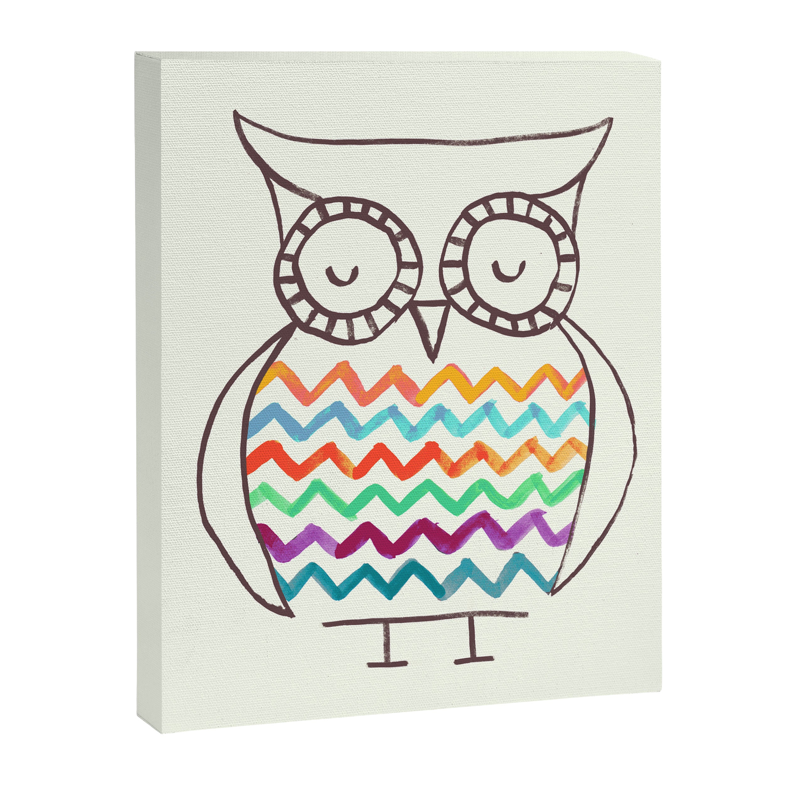 Chevron Owl Canvas Print Gallery Image 6