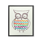 Chevron Owl Framed Canvas Print Gallery Image 6