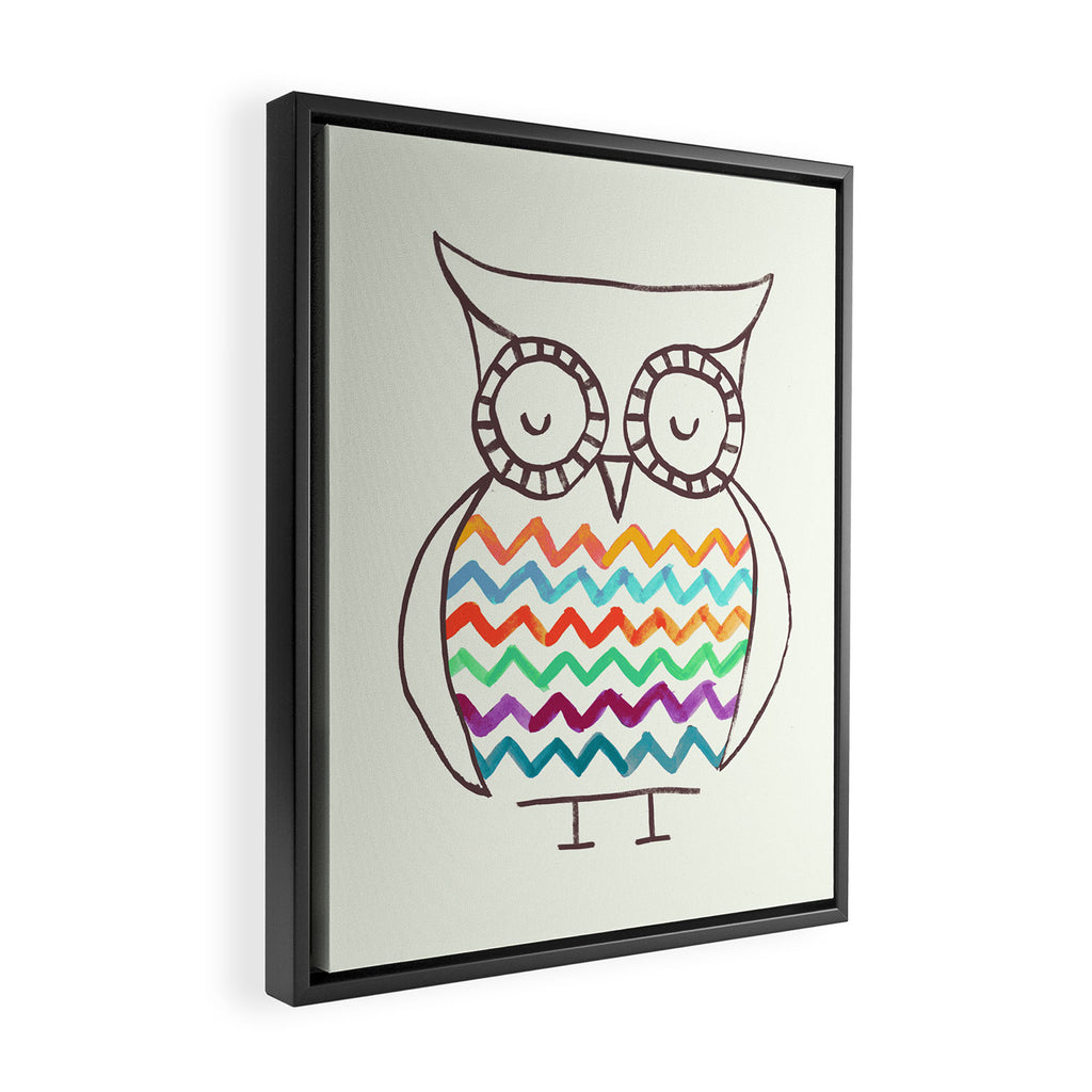 Chevron Owl Framed Canvas Print Gallery Image 2