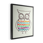 Chevron Owl Framed Canvas Print Gallery Image 2