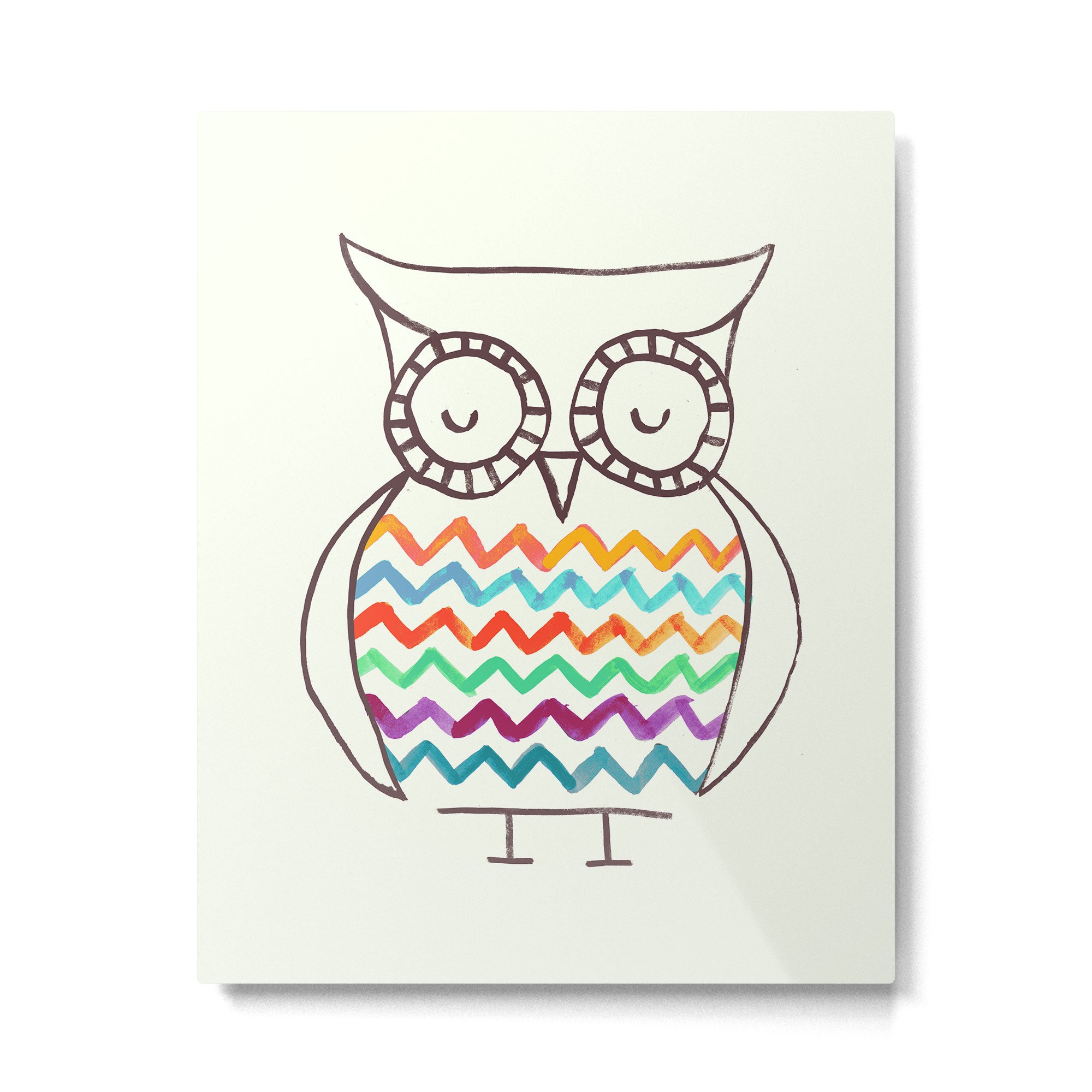 Chevron Owl Metal Print Gallery Image 4