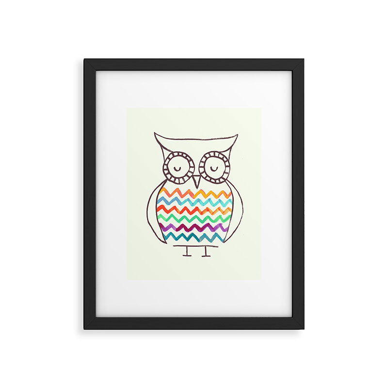 Chevron Owl Framed Art Print Gallery Image 5