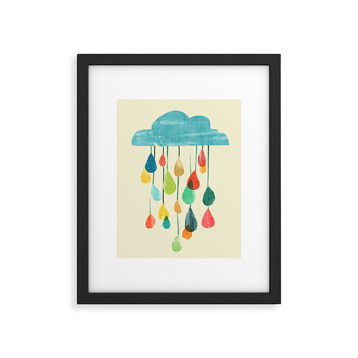 cloudy with a chance of rainbow Framed Art Print Gallery Image 1