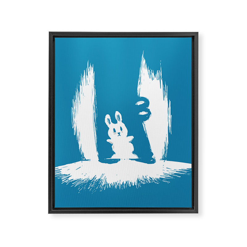 cornered! (bunny and crocodile) Framed Canvas Print Gallery Image 8