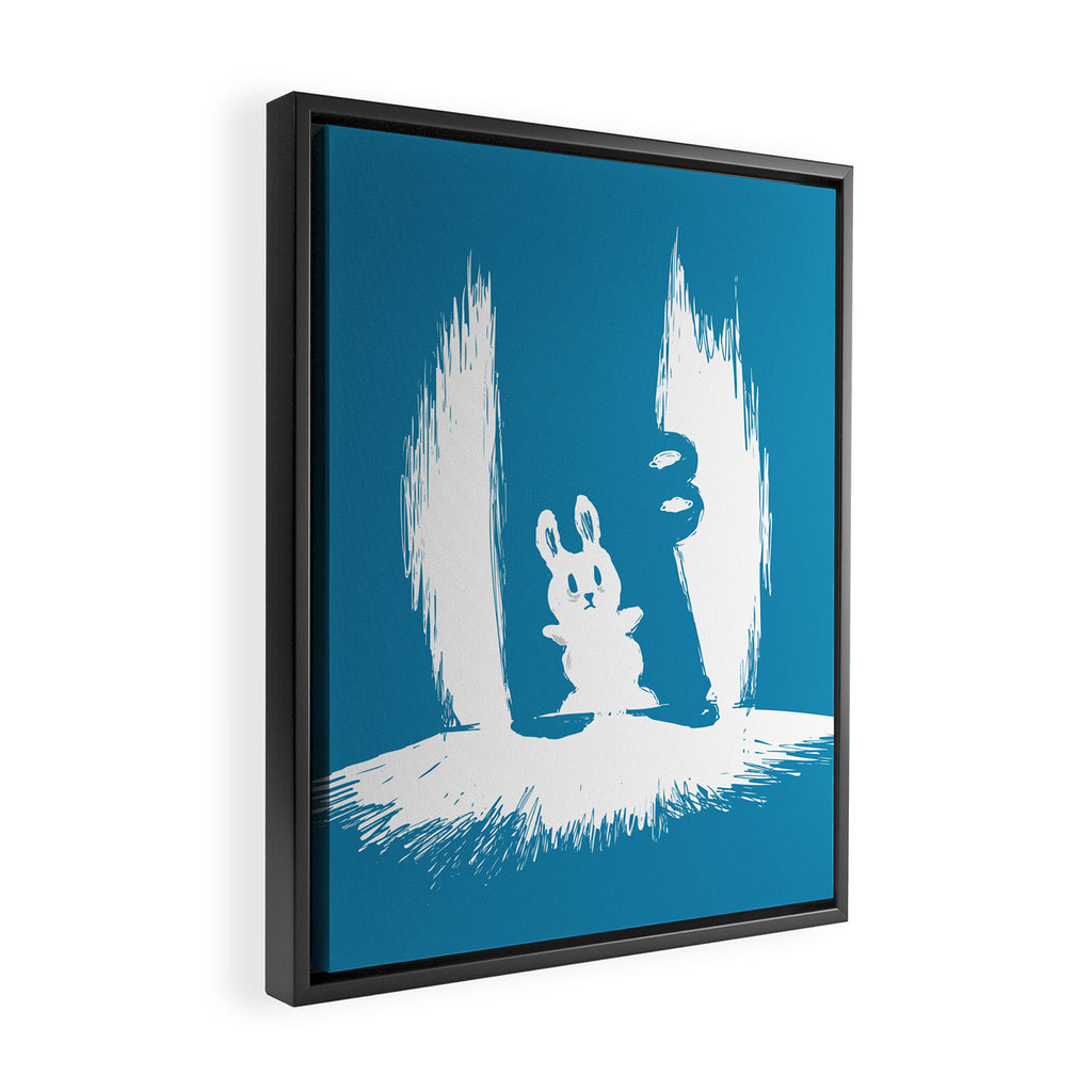 cornered! (bunny and crocodile) Framed Canvas Print Gallery Image 2