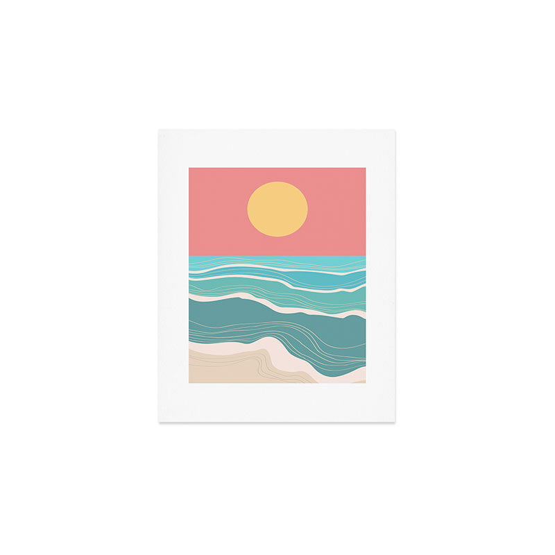 Crashing wave on sunny bay Art Print Gallery Image 1