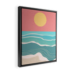 Crashing wave on sunny bay Framed Canvas Print Gallery Image 2