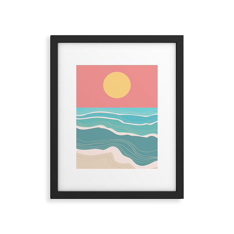 Crashing wave on sunny bay Framed Art Print Gallery Image 5