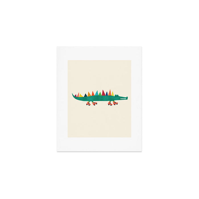 Crocodile on Roller Skates Art Print Gallery Image 1