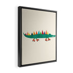 Crocodile on Roller Skates Framed Canvas Print Gallery Image 2