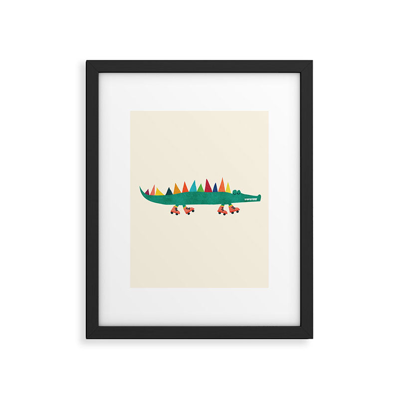 Crocodile on Roller Skates Framed Art Print Gallery Image 5
