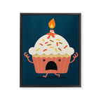 Cupcake on fire Framed Canvas Print Gallery Image 6