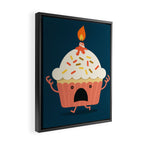 Cupcake on fire Framed Canvas Print Gallery Image 2