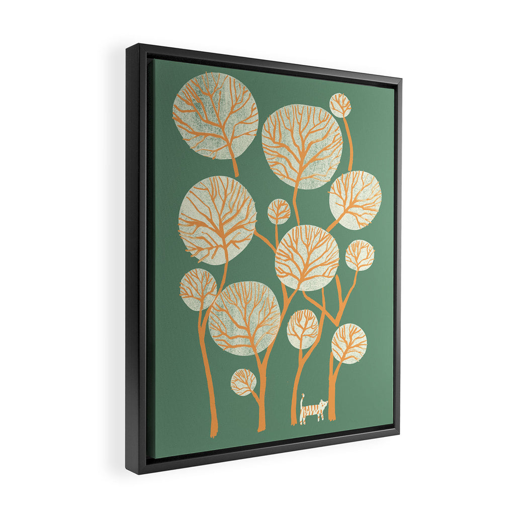 Deep in the jungle, the tiger roams Framed Canvas Print Gallery Image 2