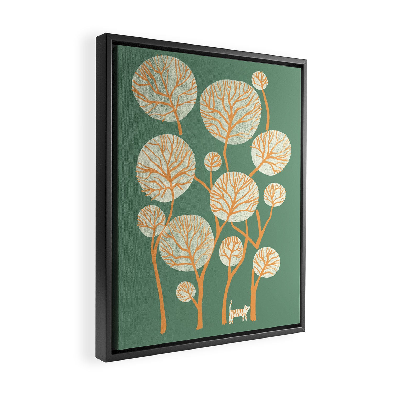 Deep in the jungle, the tiger roams Framed Canvas Print Gallery Image 2