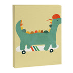 Dinosaur on retro skateboard Canvas Print Gallery Image 6