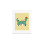 Dinosaur on retro skateboard Art Print Gallery Image 1