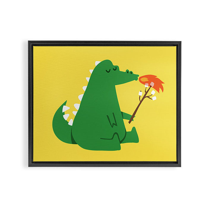 Dragon and Marshmallow Framed Canvas Print Gallery Image 1