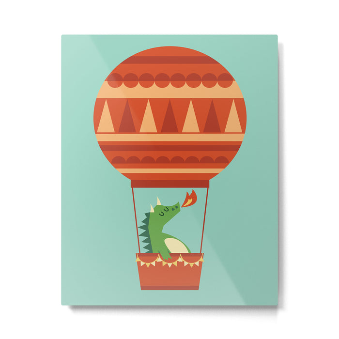 Dragon On Hot Air Balloon Metal Print Gallery Image 1