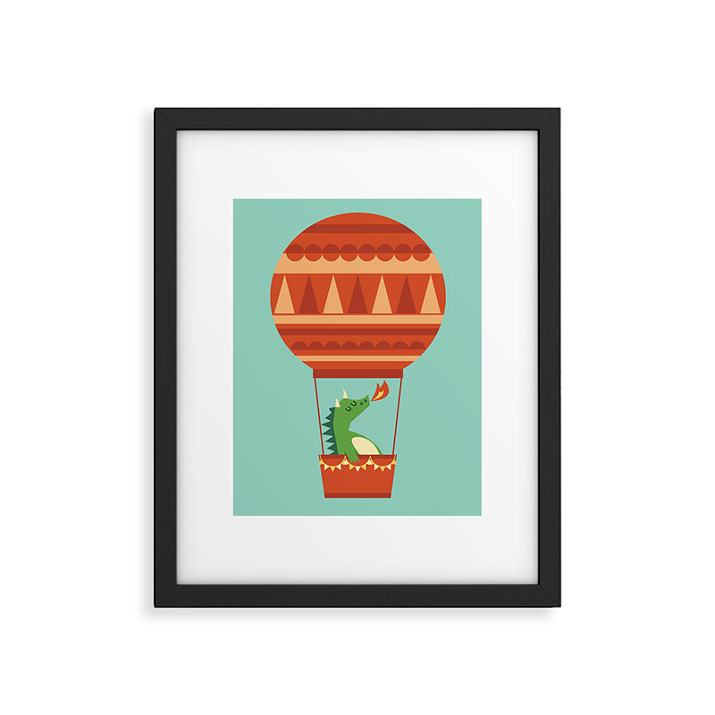 Dragon On Hot Air Balloon Framed Art Print Gallery Image 5