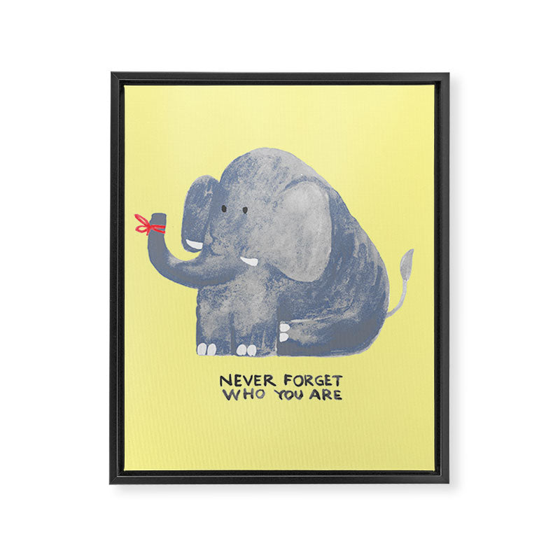 Elephant never forgets Framed Canvas Print Gallery Image 8