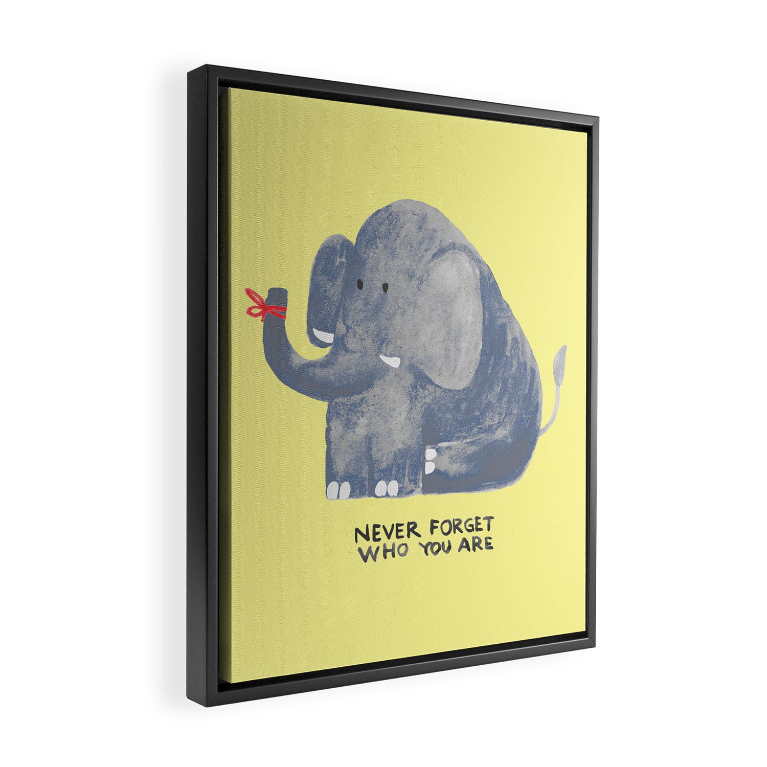 Elephant never forgets Framed Canvas Print Gallery Image 2