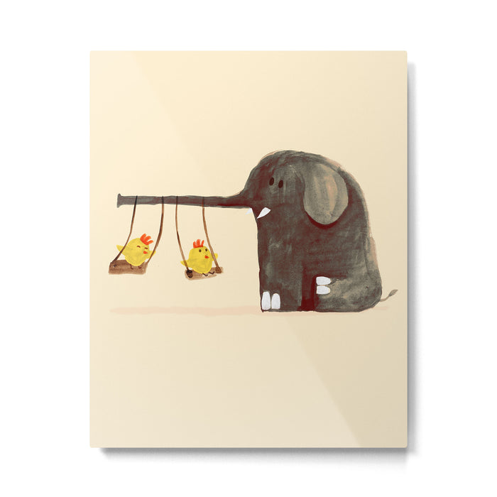 Elephant Swing Metal Print Gallery Image 1